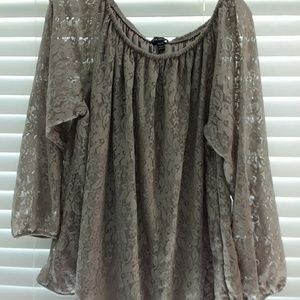 Dressy blouse,  lace overlay,  never worn